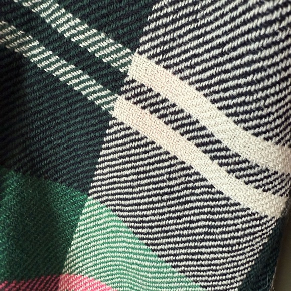 NWT Talbots Pink White Navy & Green Plaid Blanket Scarf Approx 29x76 Never Worn - Picture 3 of 6